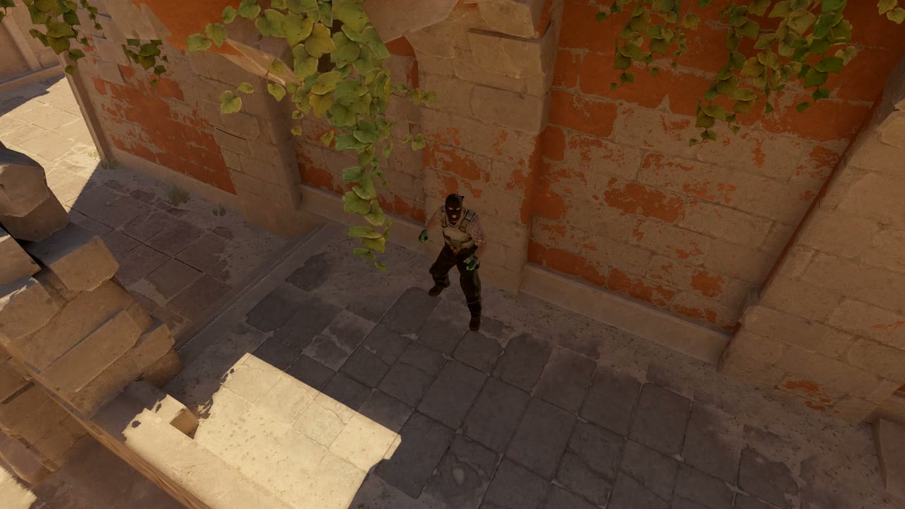Third-person view of the setup position