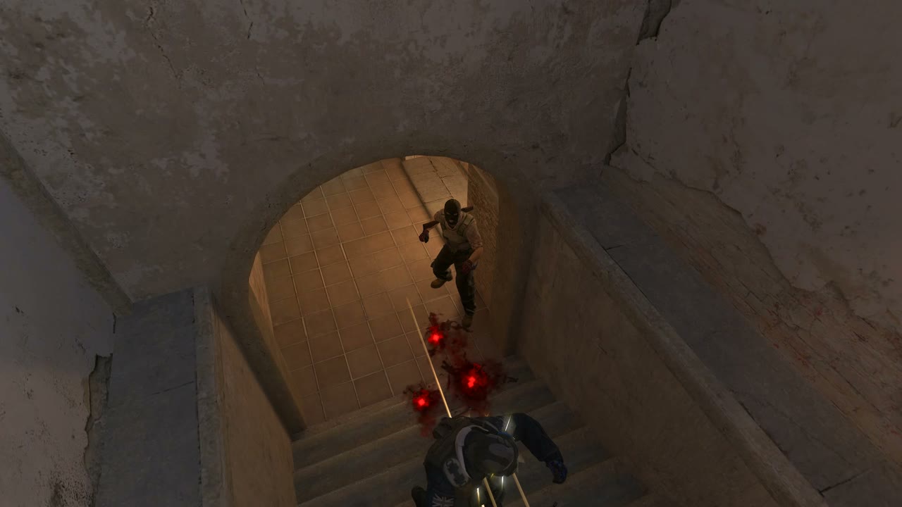 Third-person view of the setup position