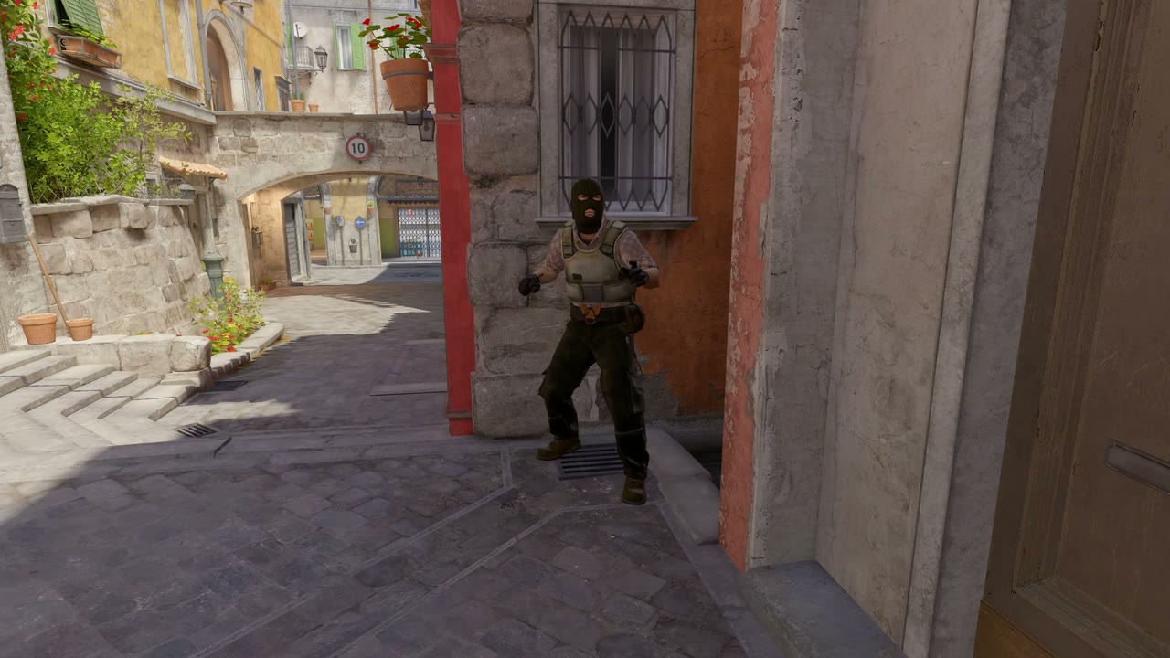 Third-person view of the setup position