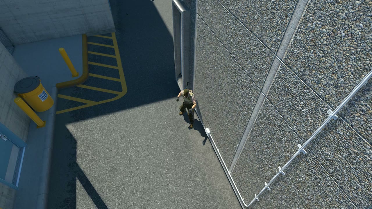 Third-person view of the setup position