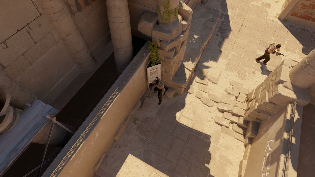 Third-person view of the setup position