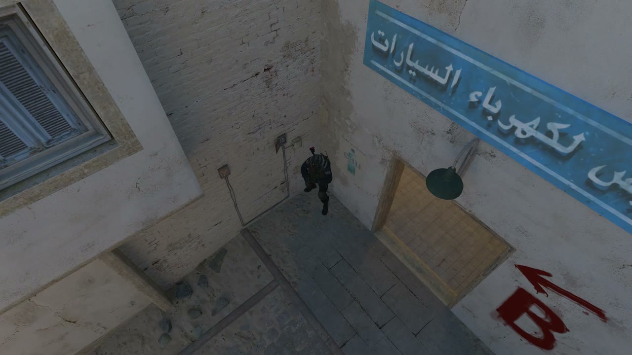Third-person view of the setup position
