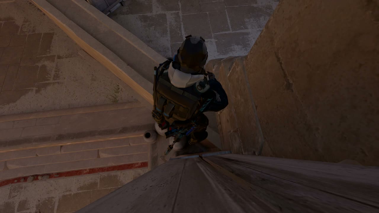 Third-person view of the setup position