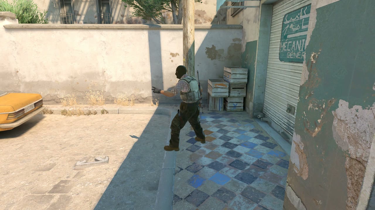 Third-person view of the setup position
