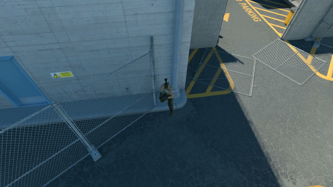 Third-person view of the setup position