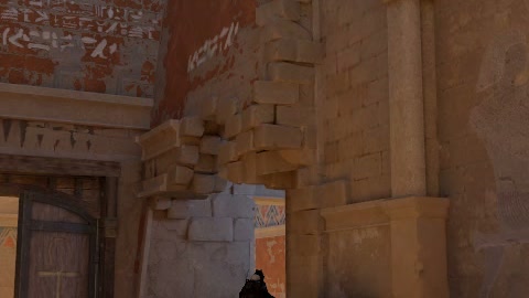 Close-up of the aim point just before the throw