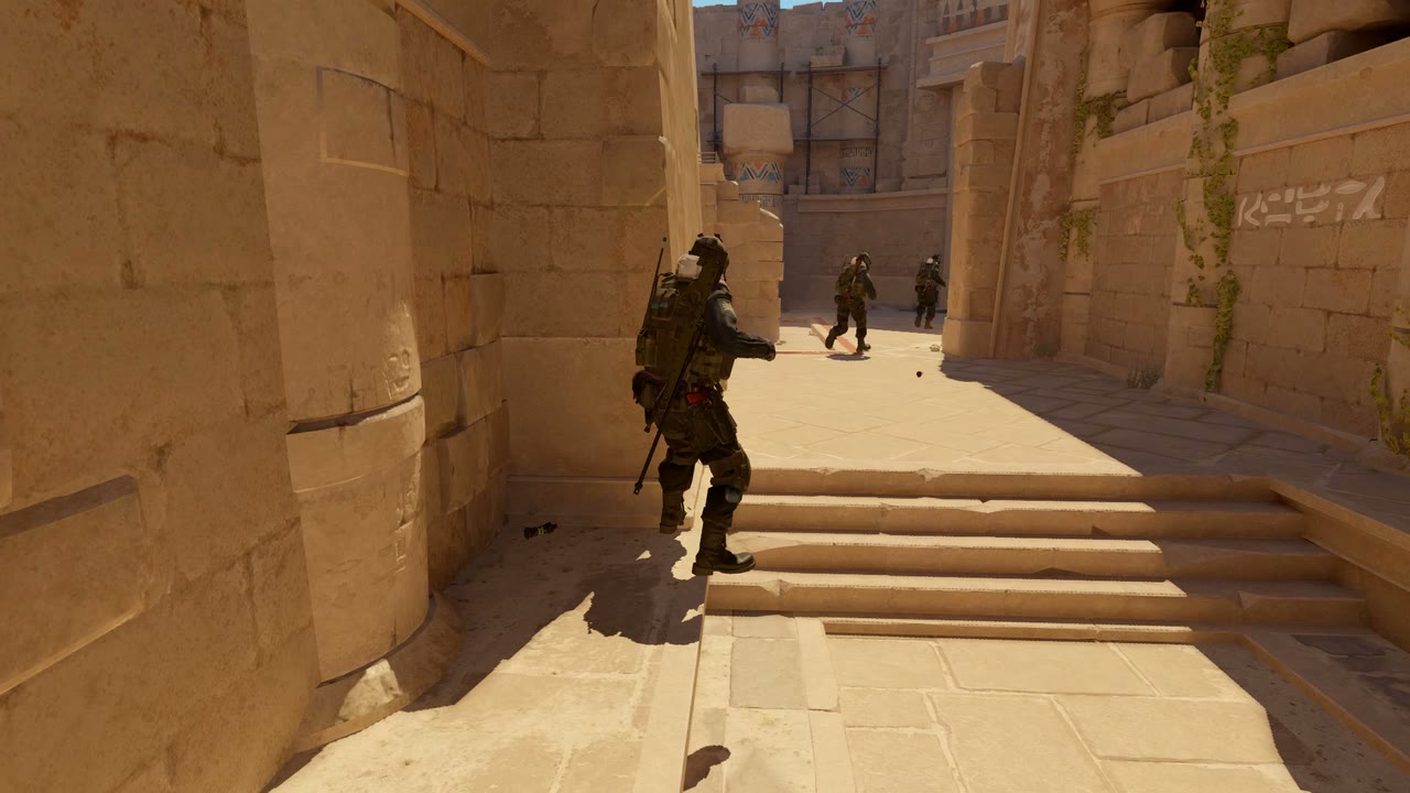 Third-person view of the setup position