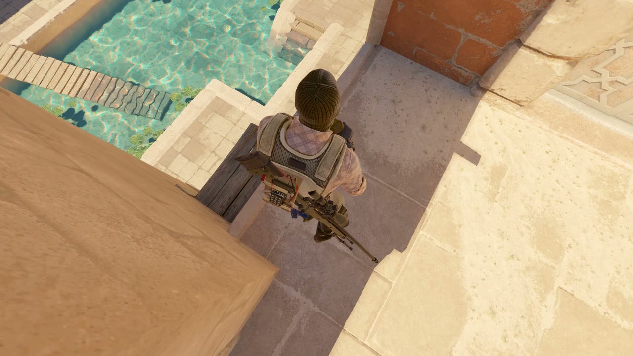 Third-person view of the setup position