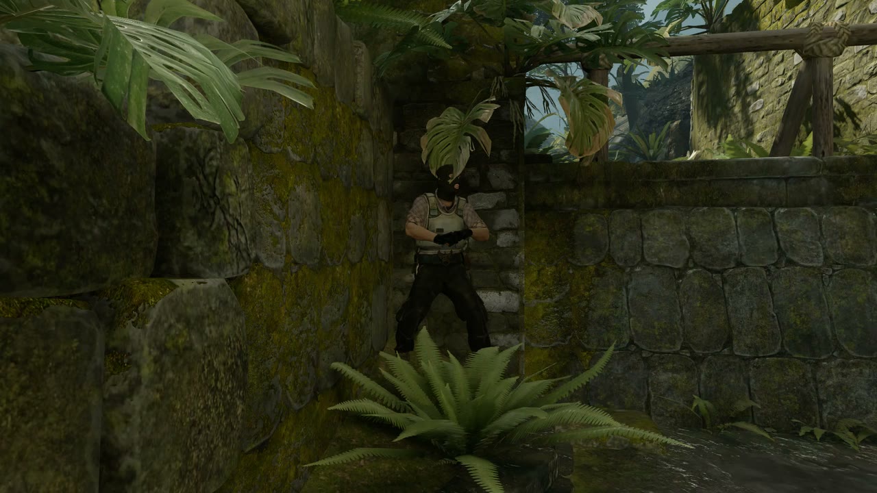 Third-person view of the setup position