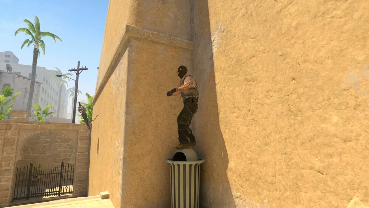 Third-person view of the setup position