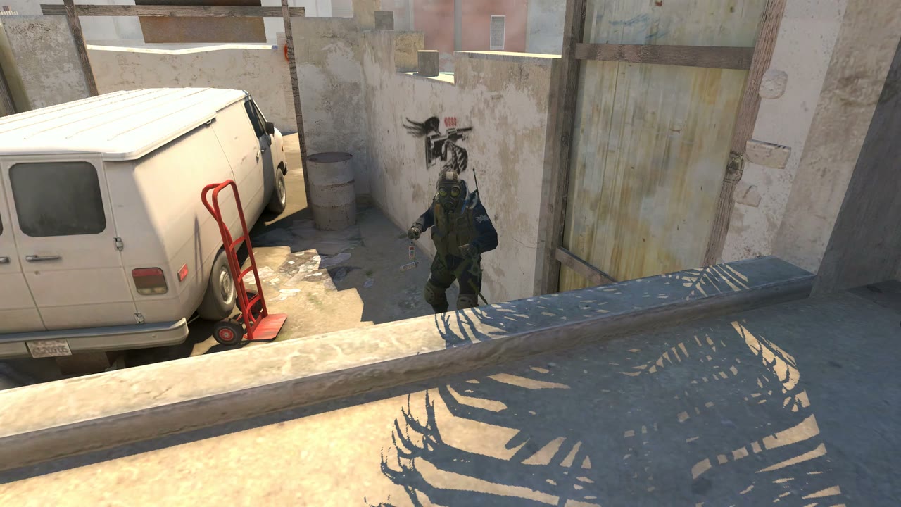 Third-person view of the setup position