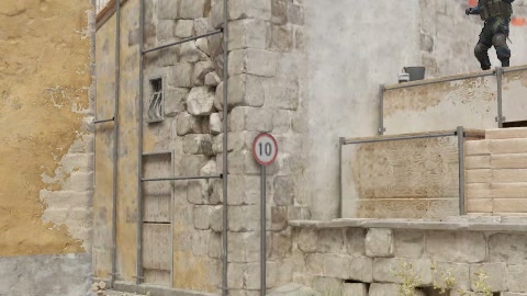 Close-up of the aim point just before the throw