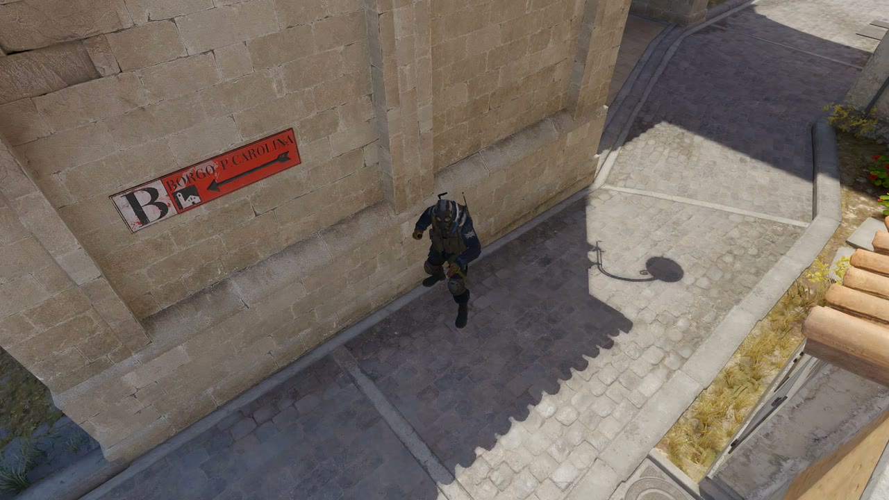 Third-person view of the setup position