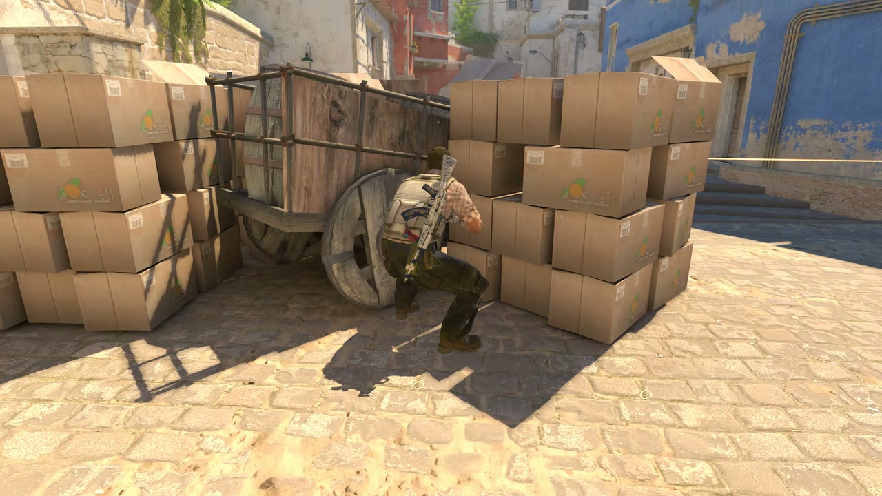 Third-person view of the setup position