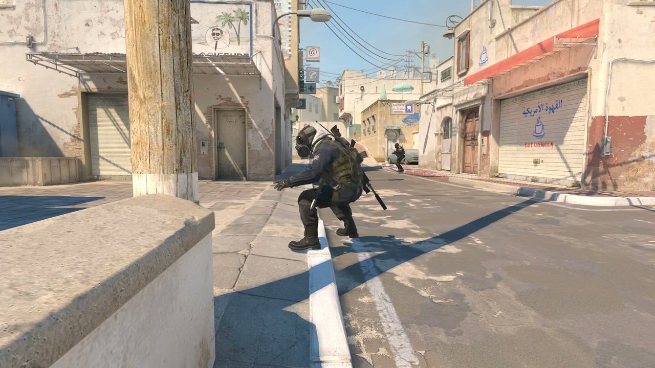 Third-person view of the setup position