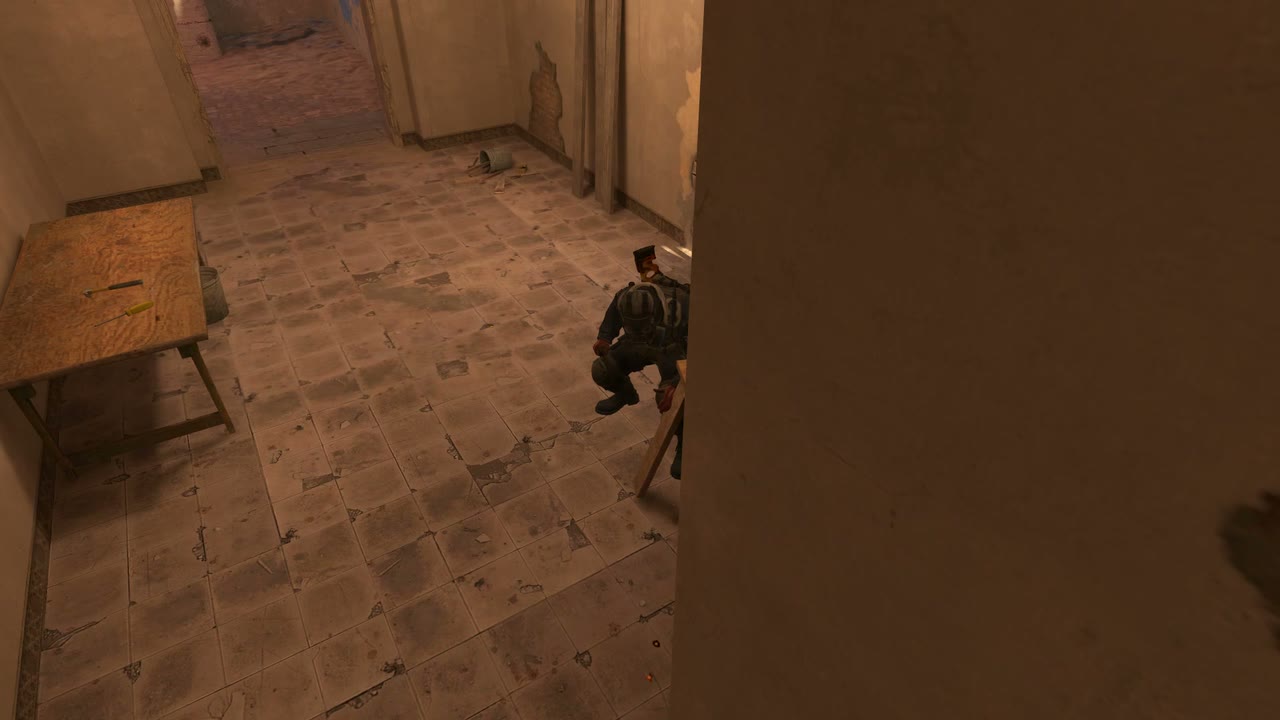 Third-person view of the setup position