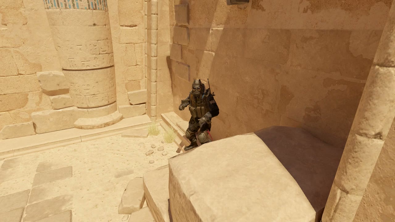 Third-person view of the setup position