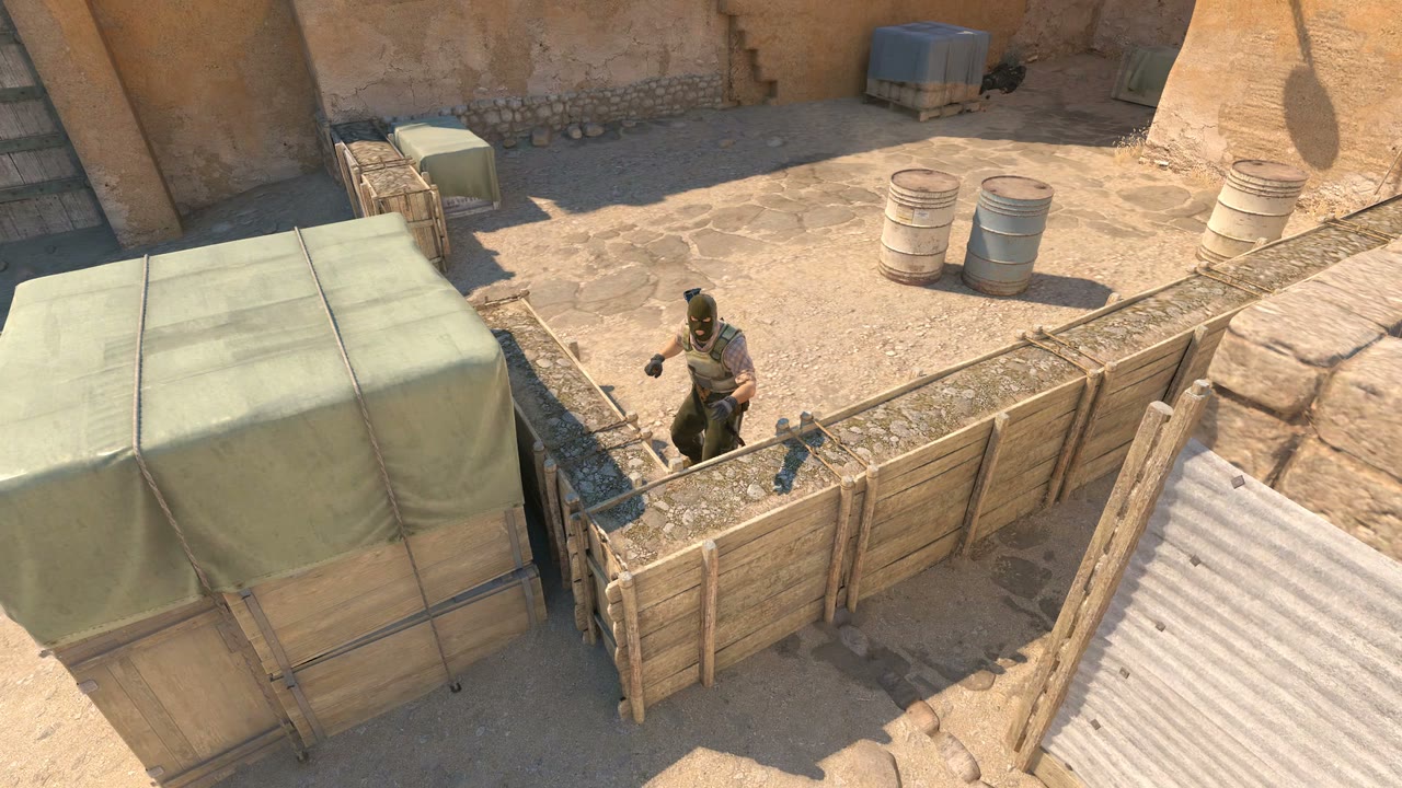 Third-person view of the setup position