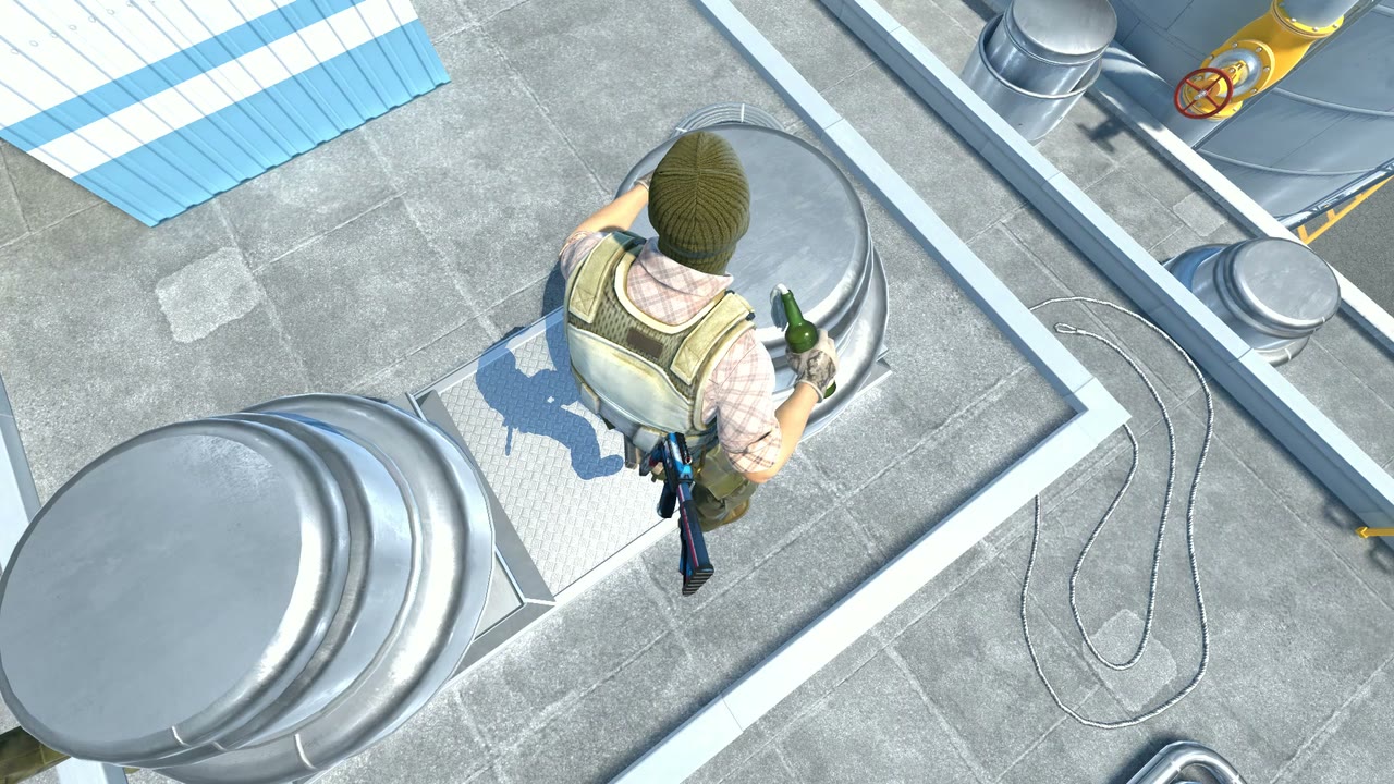 Third-person view of the setup position