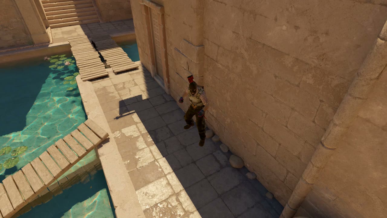 Third-person view of the setup position