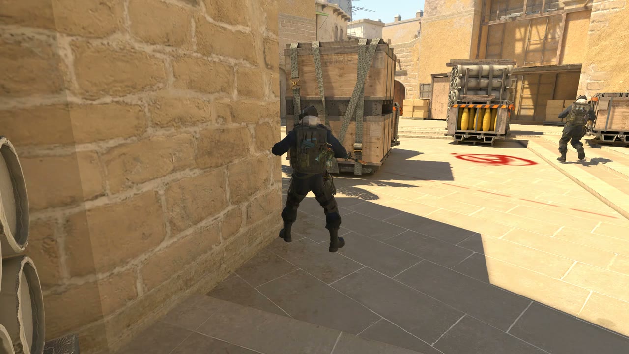 Third-person view of the setup position