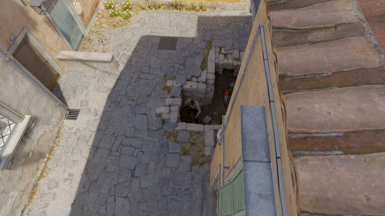 Third-person view of the setup position