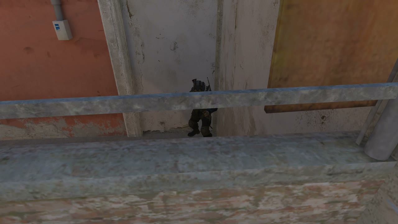 Third-person view of the setup position