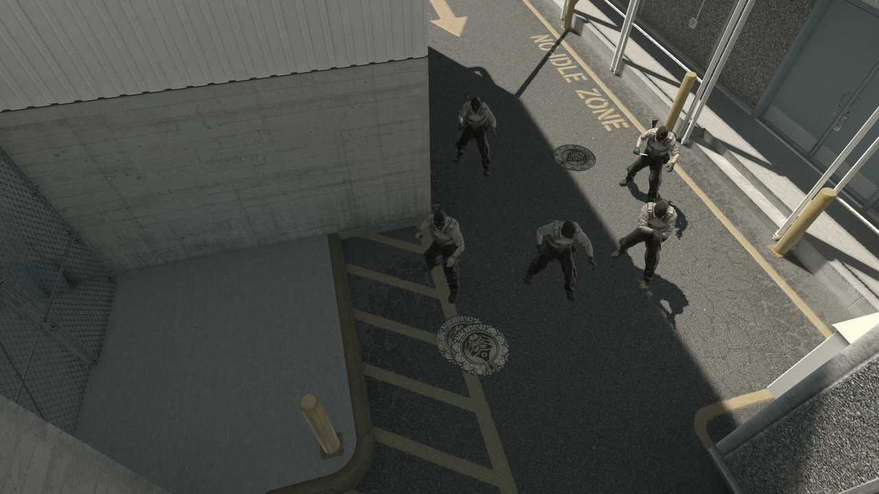 Third-person view of the setup position
