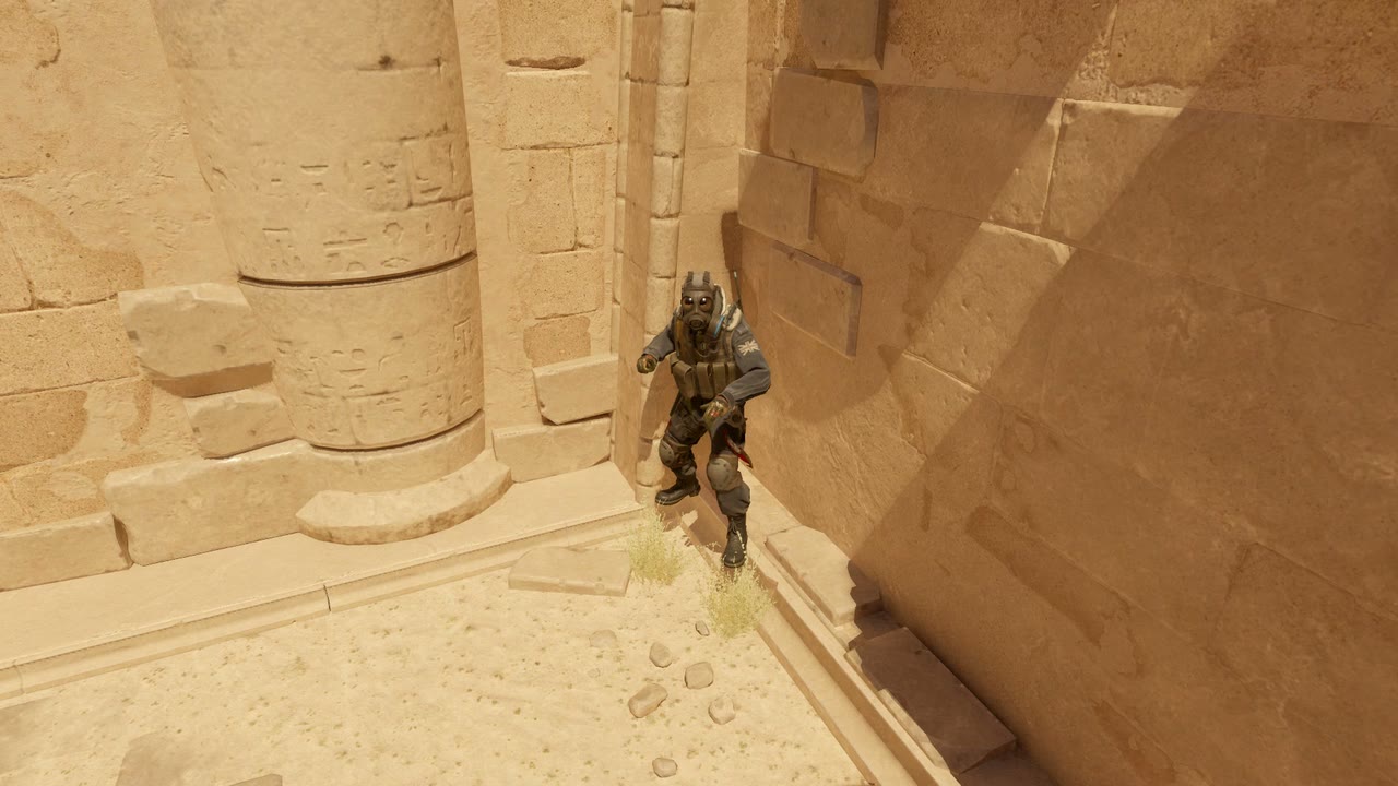 Third-person view of the setup position