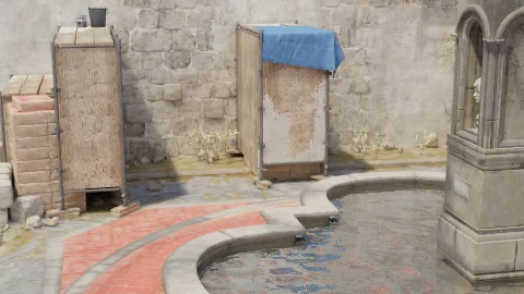 Close-up of the aim point just before the throw