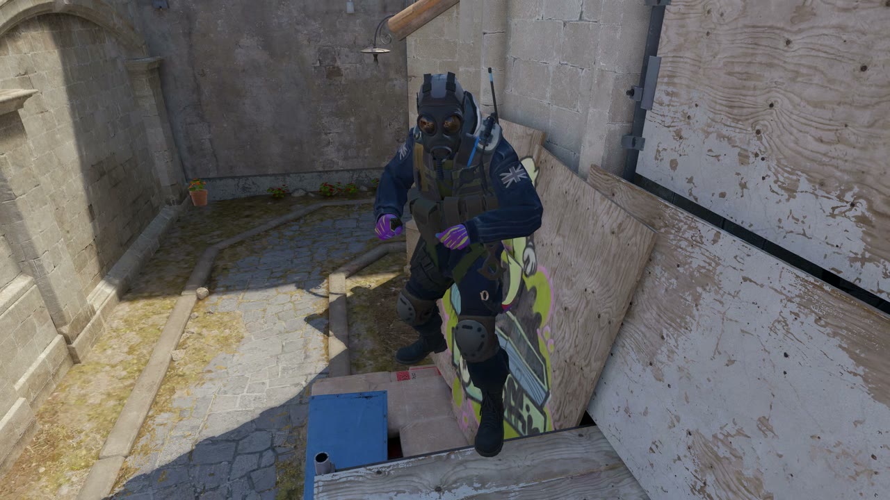 Third-person view of the setup position