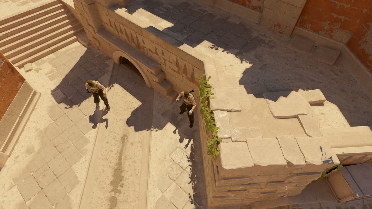 Third-person view of the setup position