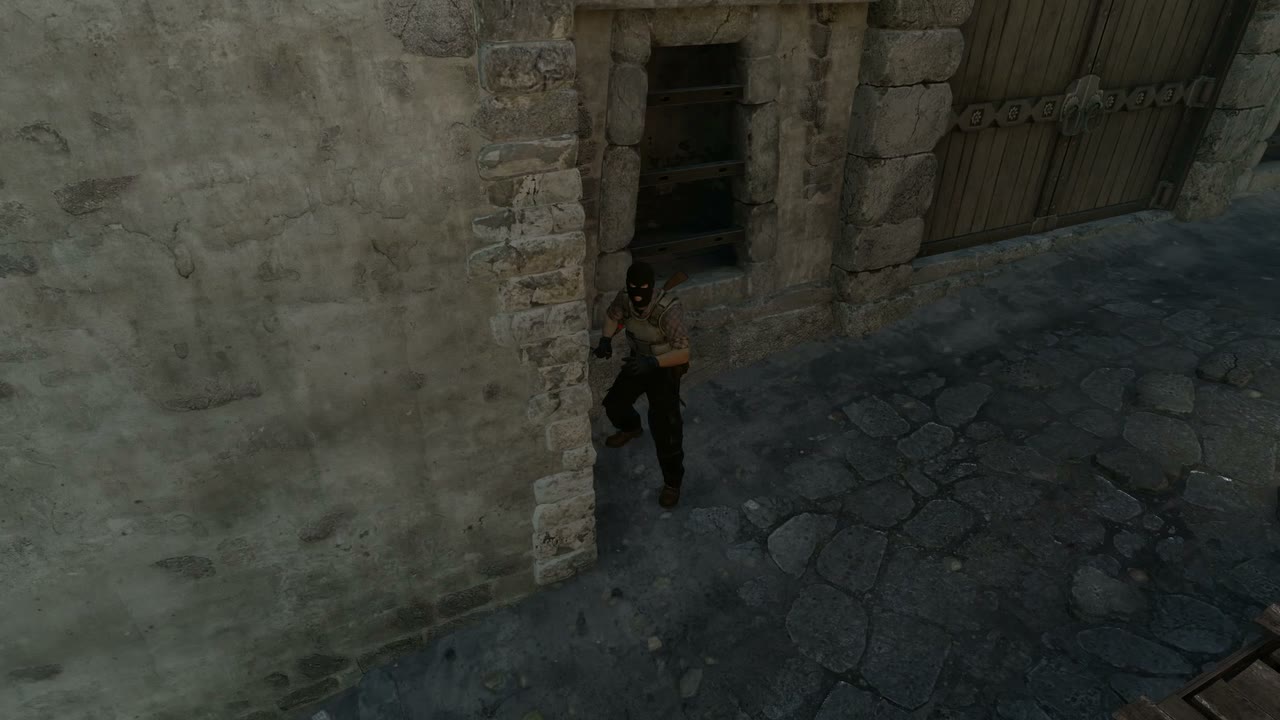 Third-person view of the setup position
