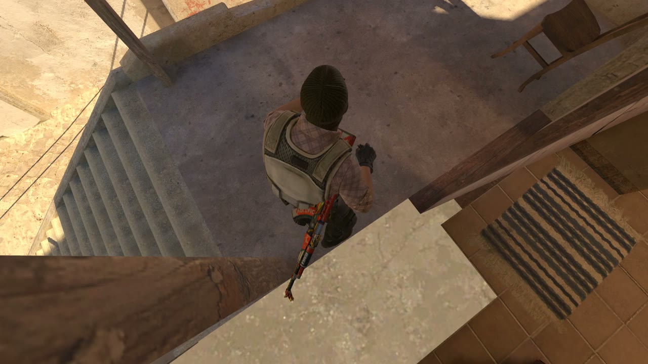 Third-person view of the setup position