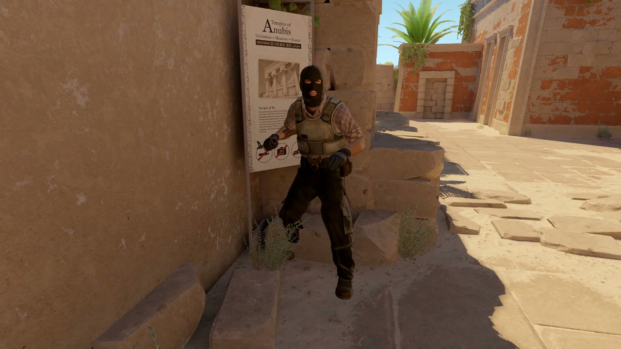 Third-person view of the setup position