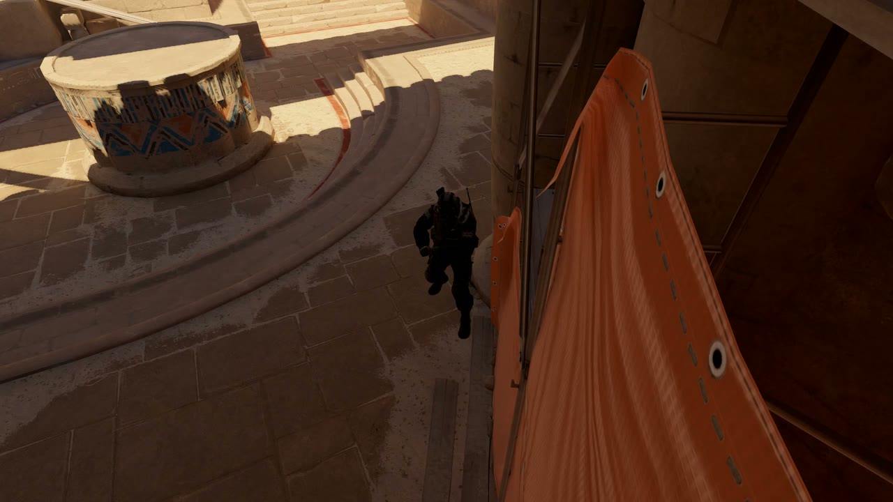 Third-person view of the setup position