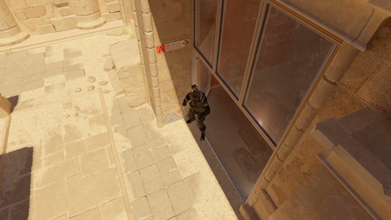 Third-person view of the setup position