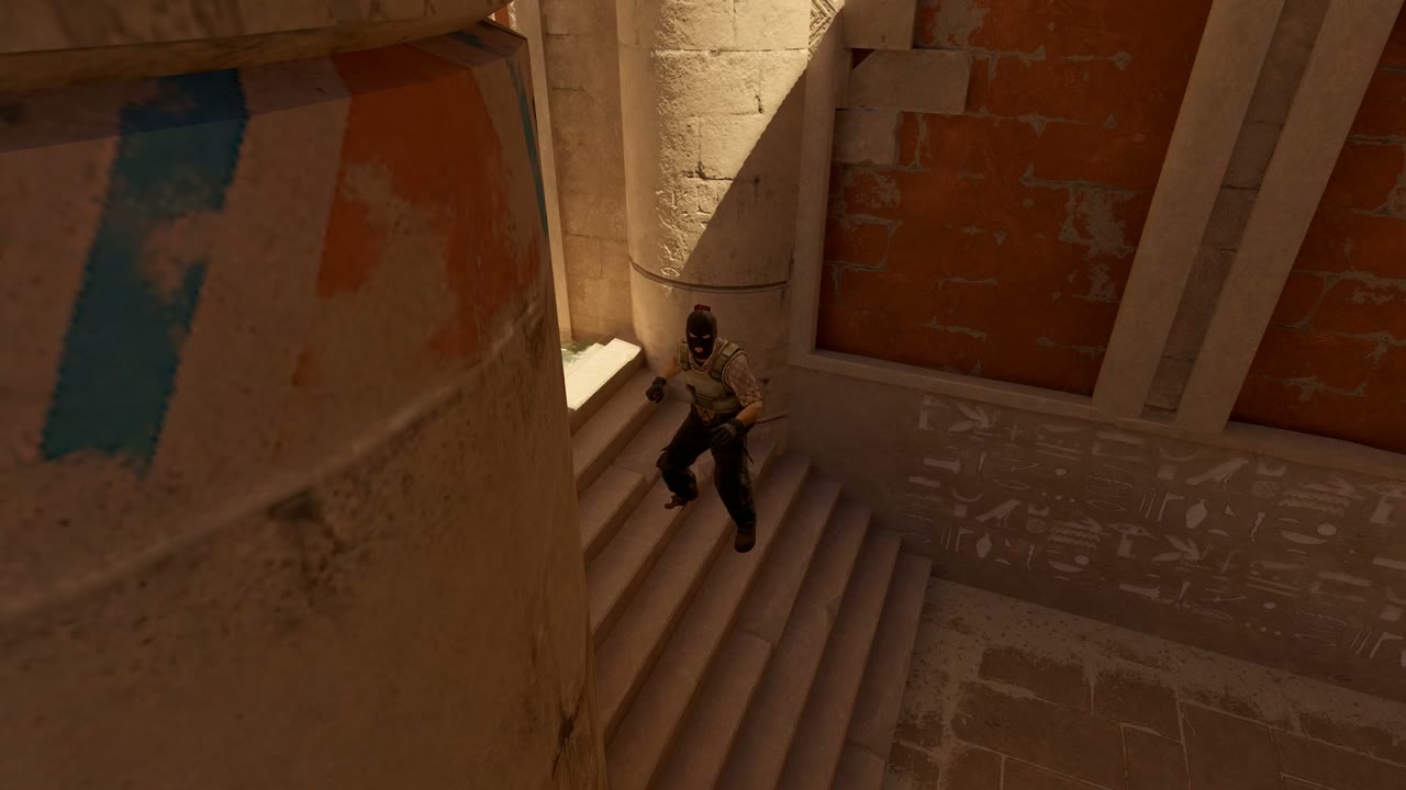 Third-person view of the setup position