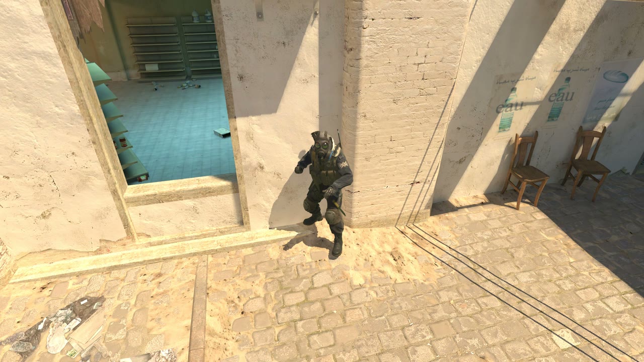 Third-person view of the setup position