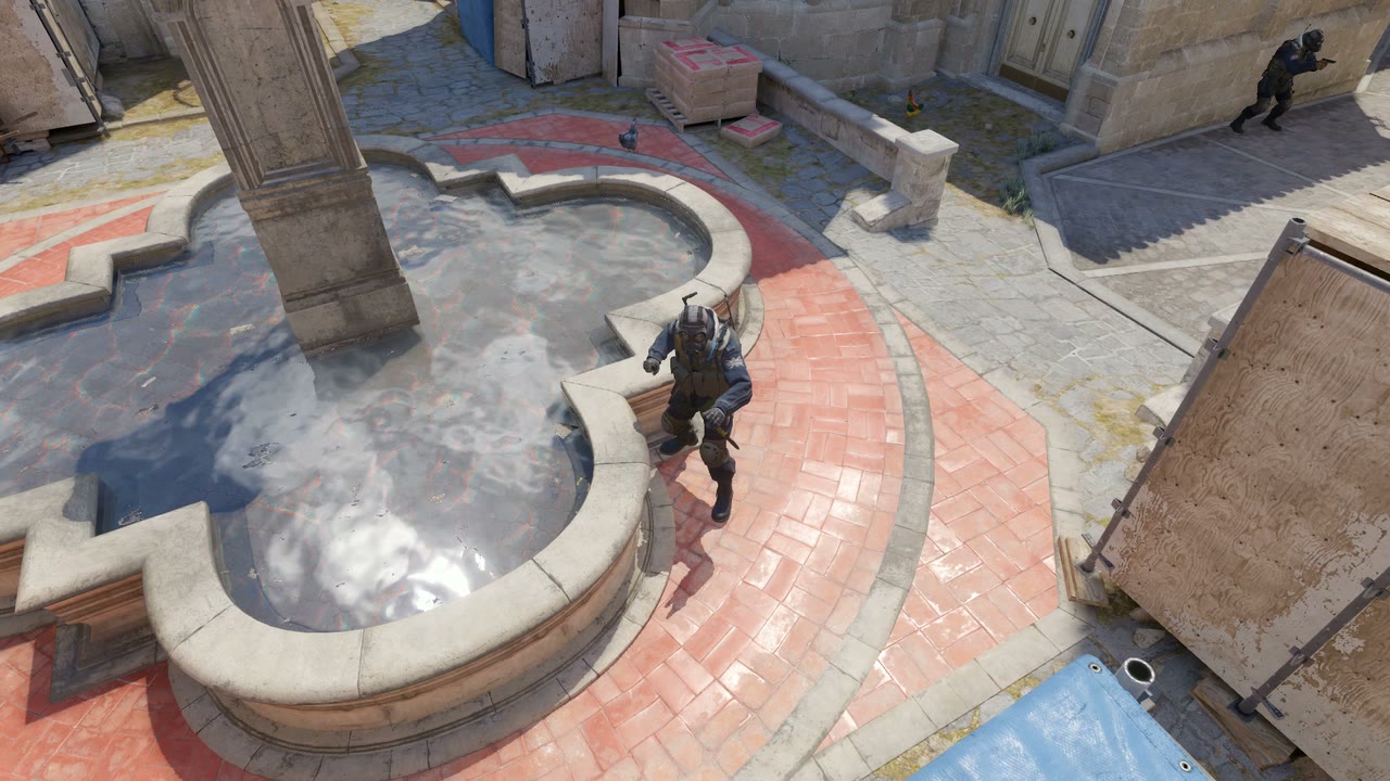 Third-person view of the setup position