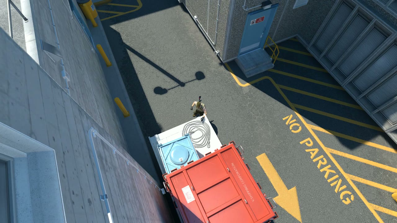 Third-person view of the setup position
