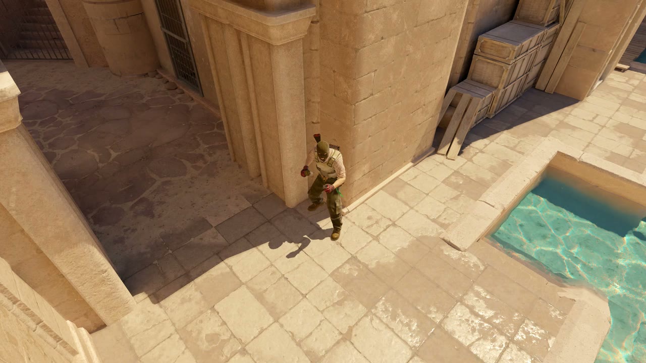 Third-person view of the setup position