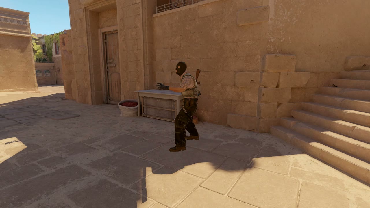 Third-person view of the setup position