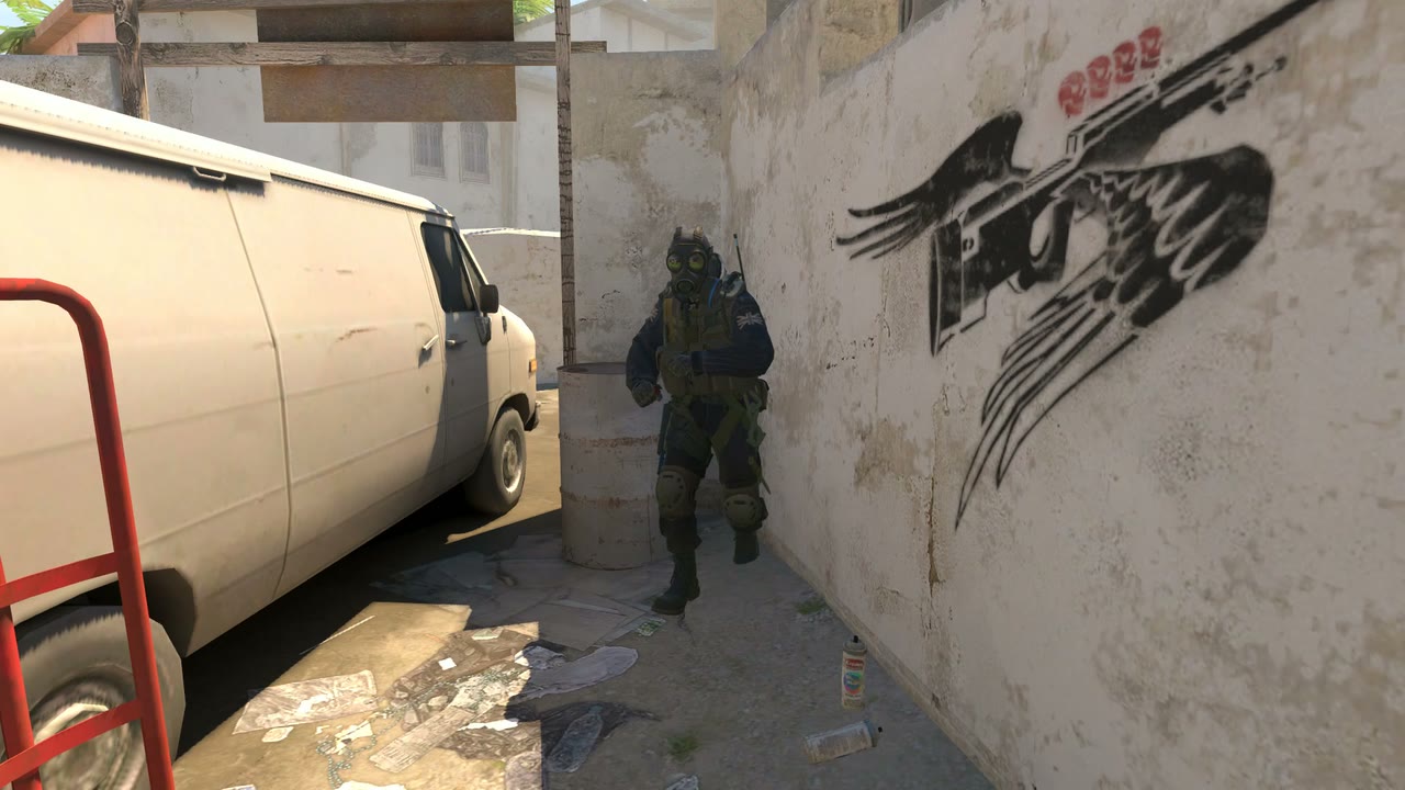 Third-person view of the setup position