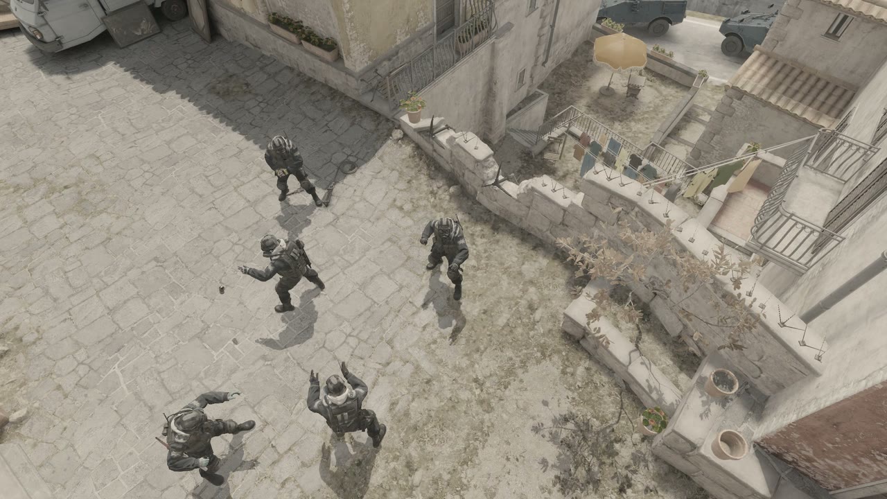 Third-person view of the setup position