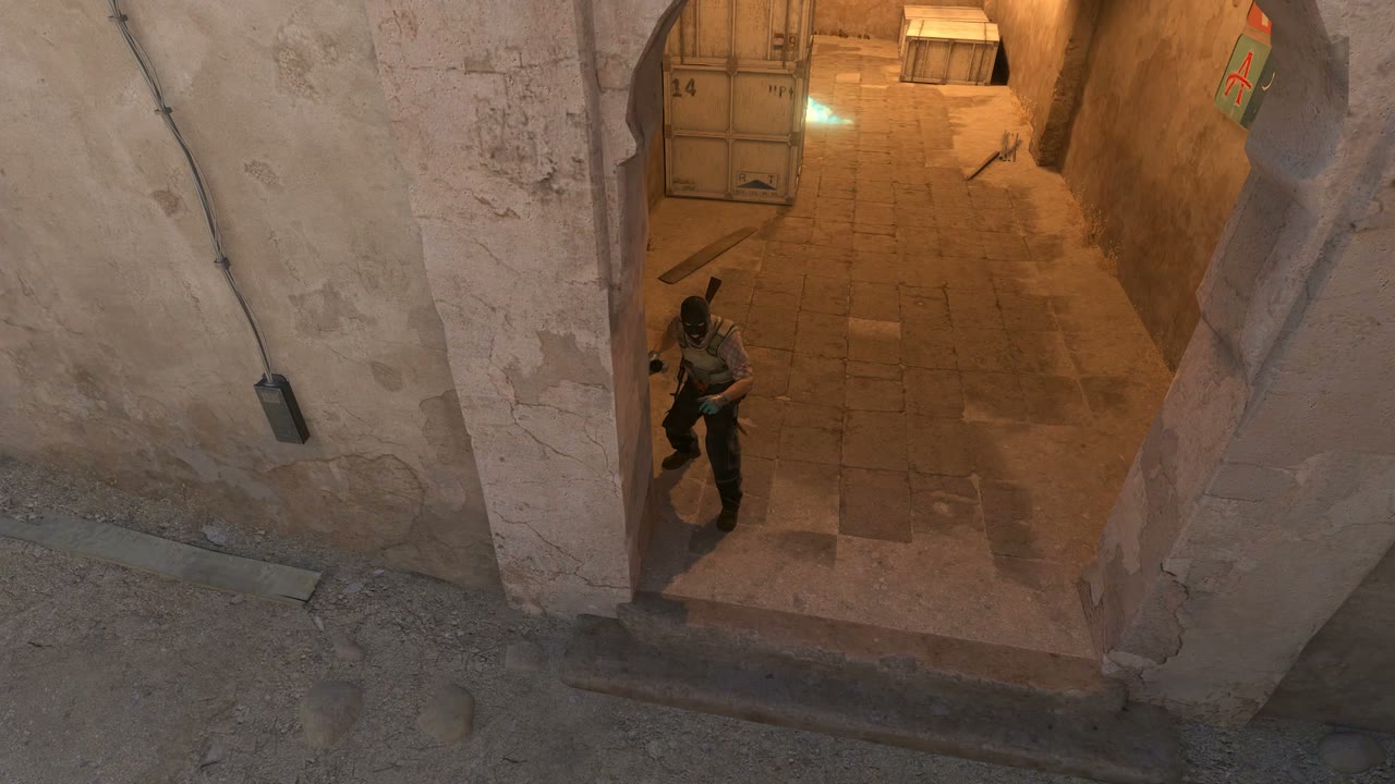 Third-person view of the setup position