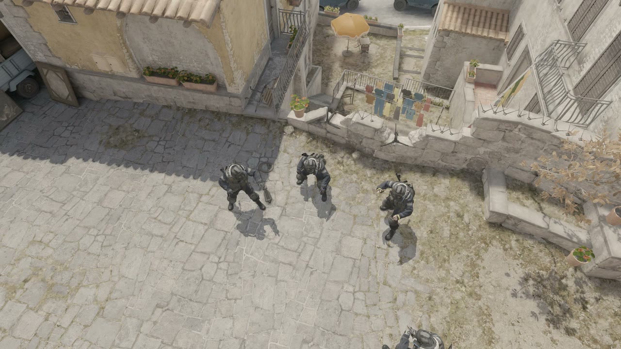Third-person view of the setup position