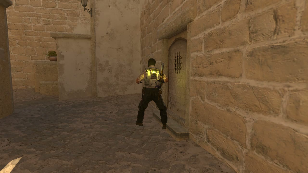 Third-person view of the setup position