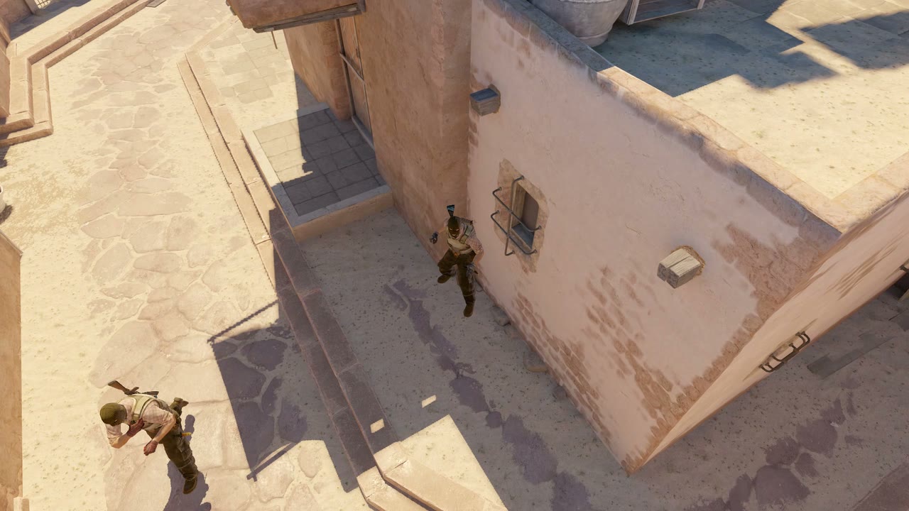 Third-person view of the setup position