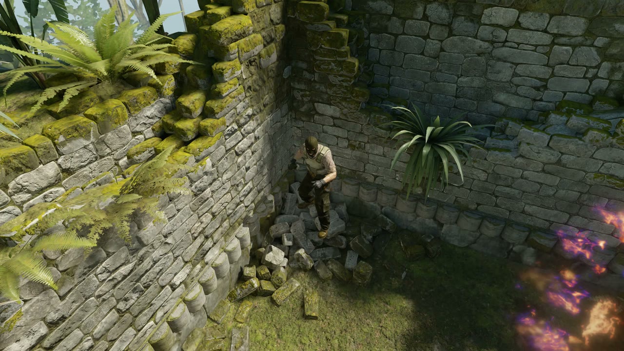 Third-person view of the setup position